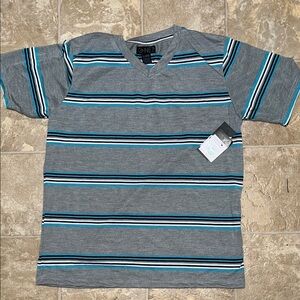 NWT G-Net Men's Blue and White Striped Tee
